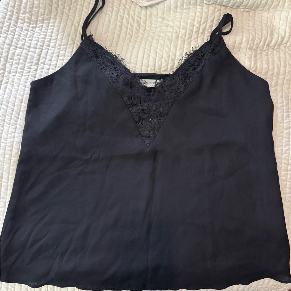 Socialite Black Frayed Edge Top